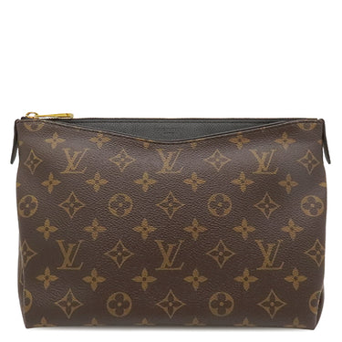 ルイヴィトン LOUIS VUITTON パラス ビューティケース M64124 ノワール モノグラムキャンバス レザー クラッチバッグ ゴールド金具 化粧ポーチ 茶 黒