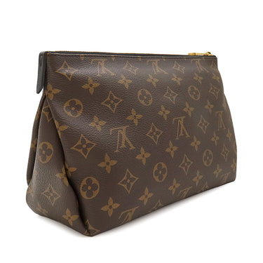 ルイヴィトン LOUIS VUITTON パラス ビューティケース M64124 ノワール モノグラムキャンバス レザー クラッチバッグ ゴールド金具 化粧ポーチ 茶 黒