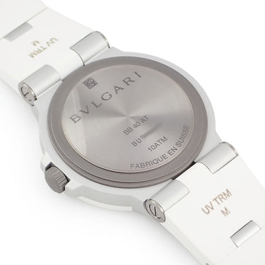 腕時計 ブルガリ Bvlgari アルミニウム 103964 BB40AT 自動巻き メンズ 新品同様 デイト バー アラビア シルバー ホワイト 限定