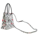 バレンシアガ BALENCIAGA ボンジュールパリ ショッピングトート XXS ホワイト×ブラック×レッド レザー ショルダーバッグ シルバー金具 白 黒 赤 ハンドバッグ ショルダー