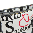 バレンシアガ BALENCIAGA ボンジュールパリ ショッピングトート XXS ホワイト×ブラック×レッド レザー ショルダーバッグ シルバー金具 白 黒 赤 ハンドバッグ ショルダー