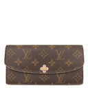 ルイヴィトン LOUIS VUITTON ポルトフォイユ エミリー M64202 モノグラム×ホットピンク モノグラムキャンバス 長財布 ゴールド金具 フラワーチャーム 二つ折り