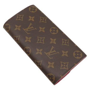 ルイヴィトン LOUIS VUITTON ポルトフォイユ エミリー M64202 モノグラム×ホットピンク モノグラムキャンバス 長財布 ゴールド金具 フラワーチャーム 二つ折り