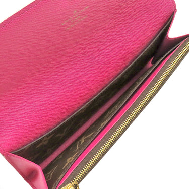 ルイヴィトン LOUIS VUITTON ポルトフォイユ エミリー M64202 モノグラム×ホットピンク モノグラムキャンバス 長財布 ゴールド金具 フラワーチャーム 二つ折り