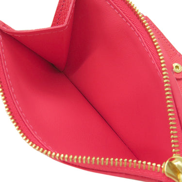 ルイヴィトン LOUIS VUITTON ポルトフォイユ リサ M28271 ストロベリーピンク モノグラムアンプラント 二つ折り財布 ゴールド金具 コンパクト