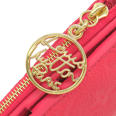ルイヴィトン LOUIS VUITTON ポルトフォイユ リサ M28271 ストロベリーピンク モノグラムアンプラント 二つ折り財布 ゴールド金具 コンパクト