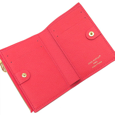 ルイヴィトン LOUIS VUITTON ポルトフォイユ リサ M28271 ストロベリーピンク モノグラムアンプラント 二つ折り財布 ゴールド金具 コンパクト