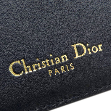 クリスチャン・ディオール Christian Dior オブリーク パスポートカバー ネイビー×ベージュ キャンバス レザー パスポートケース 紺