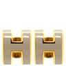 エルメス HERMES ポップアッシュ Hピアス ミニ マロングラッセ×ゴールド GP エナメル ピアス H型