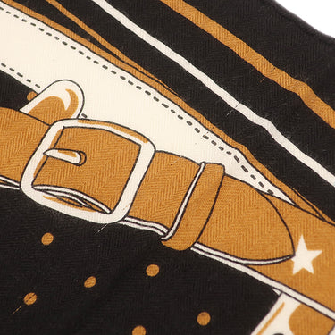 エルメス Hermes カレ140 カレジェアン ブラック×ノアゼット×ゴールド カシミヤ シルク ストール 【LA PROMENADE DU MATIN/朝の散歩】