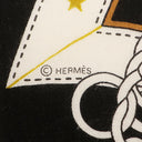 エルメス Hermes カレ140 カレジェアン ブラック×ノアゼット×ゴールド カシミヤ シルク ストール 【LA PROMENADE DU MATIN/朝の散歩】
