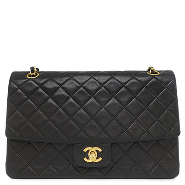 シャネル CHANEL マトラッセ 27 チェーンショルダー ブラック ラムスキン ショルダーバッグ ゴールド金具 シングルフラップ 黒