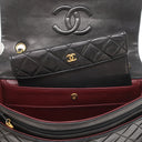 シャネル CHANEL マトラッセ 27 チェーンショルダー ブラック ラムスキン ショルダーバッグ ゴールド金具 シングルフラップ 黒