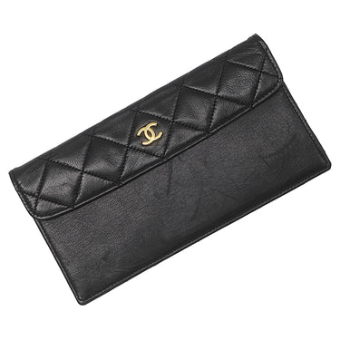 シャネル CHANEL マトラッセ 27 チェーンショルダー ブラック ラムスキン ショルダーバッグ ゴールド金具 シングルフラップ 黒