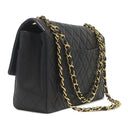 シャネル CHANEL マトラッセ 27 チェーンショルダー ブラック ラムスキン ショルダーバッグ ゴールド金具 シングルフラップ 黒