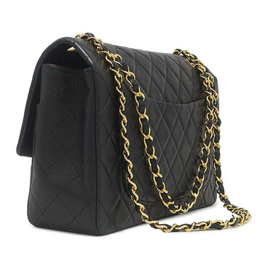 シャネル CHANEL マトラッセ 27 チェーンショルダー ブラック ラムスキン ショルダーバッグ ゴールド金具 シングルフラップ 黒