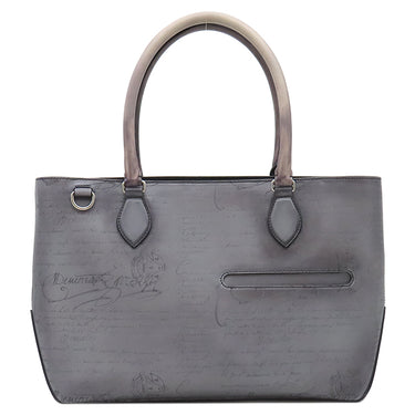 ベルルッティ BERLUTI トゥジュール ミニ ライトアルミニオ レザー ヴェネチアレザー トートバッグ シルバー金具 パティーヌ カリグラフィ