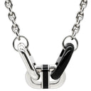 エルメス HERMES マイヨン ブラック×シルバー メタル ラッカー バッファローホーン ネックレス 白 PG金具 シェーヌダンクル 3モチーフ