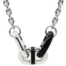 エルメス HERMES マイヨン ブラック×シルバー メタル ラッカー バッファローホーン ネックレス 白 PG金具 シェーヌダンクル 3モチーフ