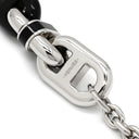 エルメス HERMES マイヨン ブラック×シルバー メタル ラッカー バッファローホーン ネックレス 白 PG金具 シェーヌダンクル 3モチーフ