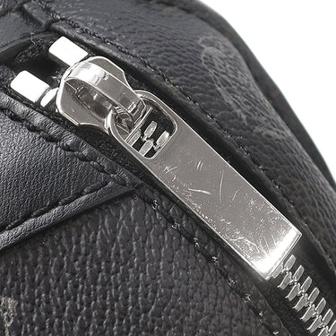 ベルルッティ BERLUTI エクスプローラー ボディバッグ ブラック PVCコーティングキャンバス ヴェネチアンレザー ボディバッグ シルバー金具 黒
