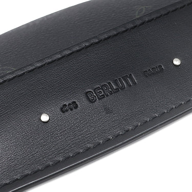 ベルルッティ BERLUTI エクスプローラー ボディバッグ ブラック PVCコーティングキャンバス ヴェネチアンレザー ボディバッグ シルバー金具 黒