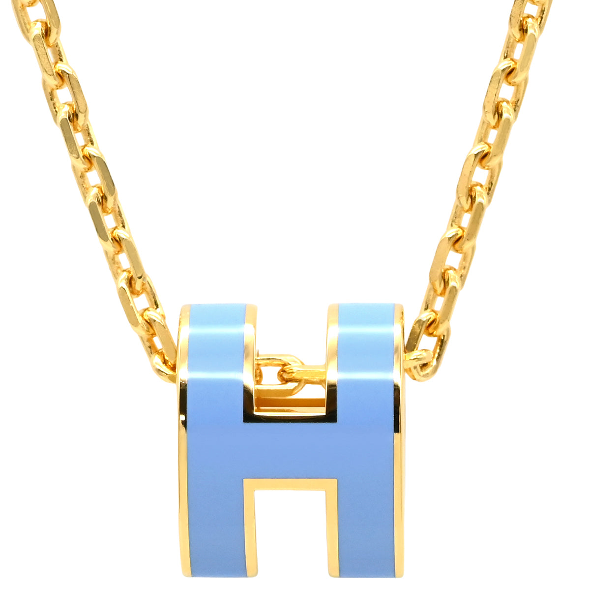 HERMES エルメス トップ　ゴールド×ブルー ミニ　ポップアッシュH ✨極美品✨エルメス ポップアッシュ ゴールド × ブルー ピアス ミニ アクセサリー