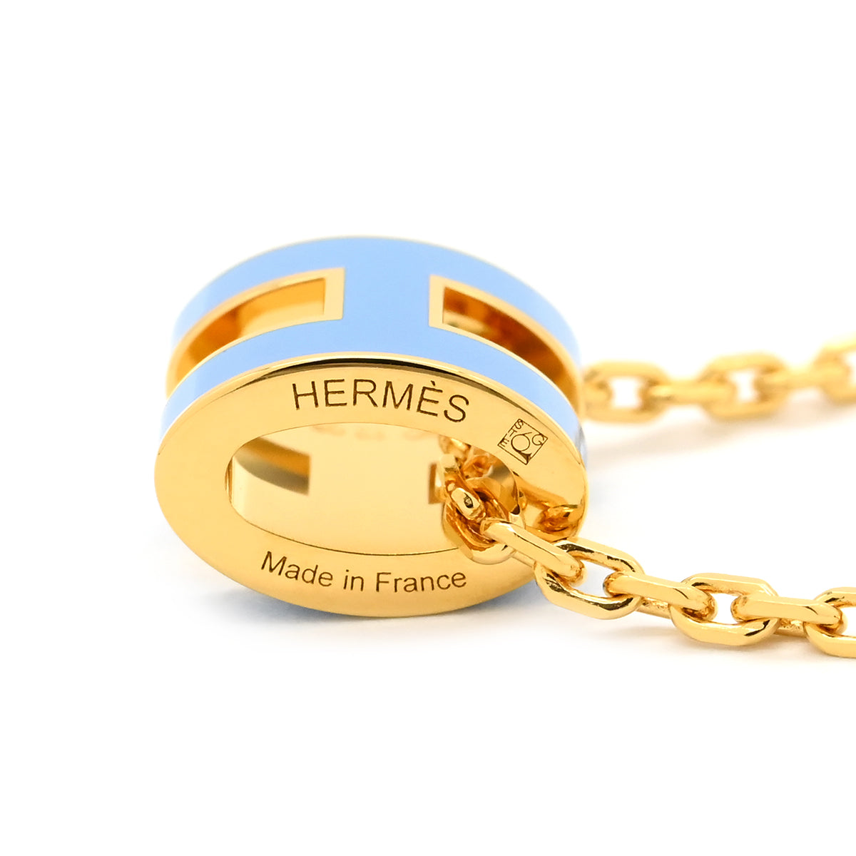 エルメス HERMES ポップアッシュ ミニ ペンダント ブルーオラージュ