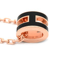 エルメス Hermes ポップアッシュ ミニ ペンダント ブラックXローズゴールド GP ラッカー ネックレス ピンクゴールド 黒 Hモチーフ 新品 未使用