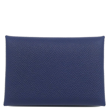 エルメス HERMES カルヴィ デュオ ブルーネイビー ヴォーエプソン カードケース シルバー金具 新品 未使用 フラグメントケース 2025年製
