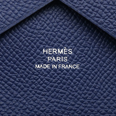 エルメス HERMES カルヴィ デュオ ブルーネイビー ヴォーエプソン カードケース シルバー金具 新品 未使用 フラグメントケース 2025年製