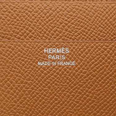 エルメス HERMES ベアン コンビネ ゴールド ヴォーエプソン 三つ折り財布 シルバー金具 茶 2025年製