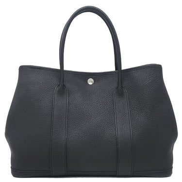 エルメス HERMES ガーデンパーティー PM ブラック ネゴンダ トートバッグ シルバー金具 黒