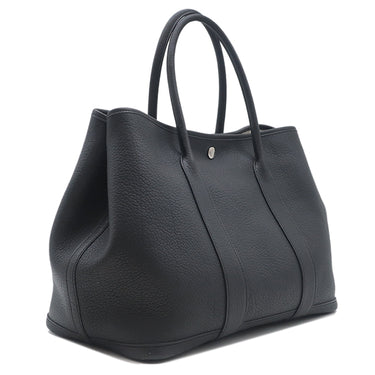 エルメス HERMES ガーデンパーティー PM ブラック ネゴンダ トートバッグ シルバー金具 黒