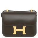 エルメス HERMES コンスタンス 24 ミロワール ショコラ ボックスカーフ ショルダーバッグ ゴールド金具 茶 2024年製