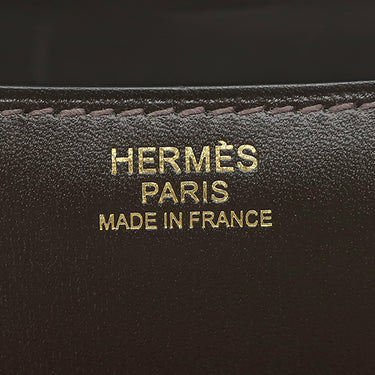 エルメス HERMES コンスタンス 24 ミロワール ショコラ ボックスカーフ ショルダーバッグ ゴールド金具 茶 2024年製