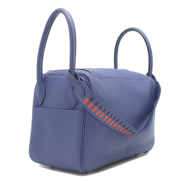 エルメス HERMES リンディ 26 トレサージュ ブルーブライトン×カプシーヌ×ブルーサフィール ヴォースイフト ヴォーエプソン 2WAYバッグ シルバー金具 青