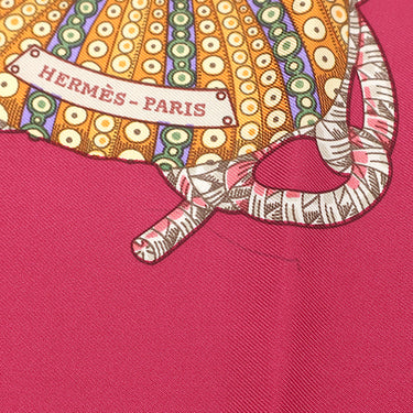 エルメス HERMES カレ90 CARRE ピンク×マルチカラー シルク スカーフ 【GRANDS FONDS/深海】