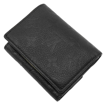 ルイヴィトン LOUIS VUITTON ポルトフォイユ メティス コンパクト M80880 ノワール モノグラムアンプラント 三つ折り財布 ゴールド金具 黒 小銭入れ
