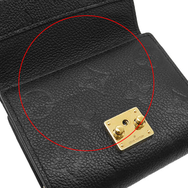 ルイヴィトン LOUIS VUITTON ポルトフォイユ メティス コンパクト M80880 ノワール モノグラムアンプラント 三つ折り財布 ゴールド金具 黒 小銭入れ