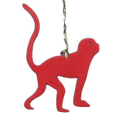 エルメス Hermes プティアッシュ サル パープル×レッド ヴォーエプソン シェーブル バッグチャーム 猿 チャーム petit H