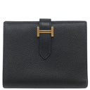 エルメス HERMES ベアンコンパクト ブラック ヴォーエプソン 二つ折り財布 ゴールド金具 コンパクトウォレット