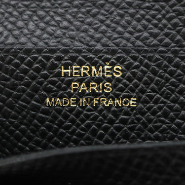 エルメス HERMES ベアンコンパクト ブラック ヴォーエプソン 二つ折り財布 ゴールド金具 コンパクトウォレット