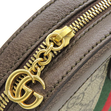 グッチ GUCCI オフィディア ミニ ラウンド 550618 ベージュ×エボニー GGスプリームキャンバス ショルダーバッグ ゴールド金具