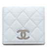 シャネル CHANEL マトラッセ スモール ウォレット AP3828 ブルーグレー キャビアスキン 二つ折り財布 シルバー金具 ココマーク コンパクト