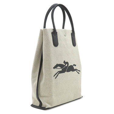 ロンシャン LONGCHAMP ショッピングバッグ 10211 HSG エクリュ コットンキャンバス トートバッグ シルバー金具 トート