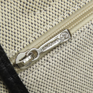 ロンシャン LONGCHAMP ショッピングバッグ 10211 HSG エクリュ コットンキャンバス トートバッグ シルバー金具 トート