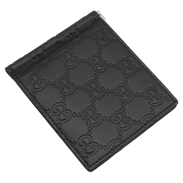 グッチ GUCCI グッチシマ マネークリップ付き 170580 ブラック メタル