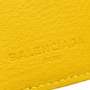 バレンシアガ BALENCIAGA ペーパー ミニ ウォレット 391446 イエロー レザー 三つ折り財布 シルバー金具 コンパクトウォレット