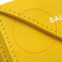 バレンシアガ BALENCIAGA ペーパー ミニ ウォレット 391446 イエロー レザー 三つ折り財布 シルバー金具 コンパクトウォレット